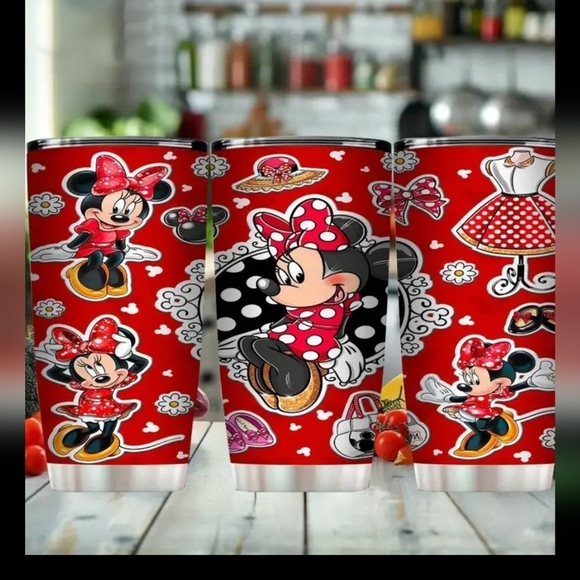 New women's 20oz Minnie Mouse stainless steel tumbler with lid Christmas gift - Picture 1 of 2